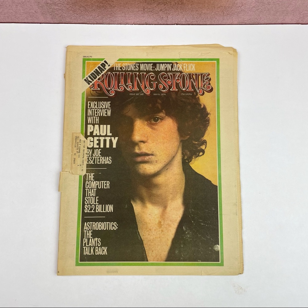 Vintage Rolling Stone Magazine Paul Getty May 9, 1974 Music Art History Rock